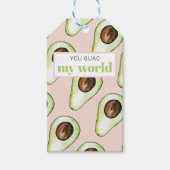 パステルモダンピンクアンドグリーンアボカドおもしろい引用文 ギフトタグ (正面)