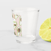 パステルモダンピンクアンドグリーンアボカドおもしろい引用文 ショットグラス (右)