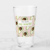 パステルモダンピンクアンドグリーンアボカドおもしろい引用文 タンブラーグラス (正面)