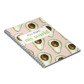 パステルモダンピンクアンドグリーンアボカドおもしろい引用文 ノートブック (右側)