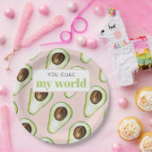 パステルモダンピンクアンドグリーンアボカドおもしろい引用文 ペーパープレート (パーティー)