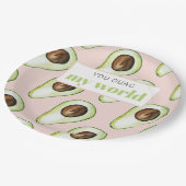 パステルモダンピンクアンドグリーンアボカドおもしろい引用文 ペーパープレート (アングル)