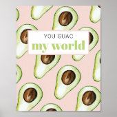 パステルモダンピンクアンドグリーンアボカドおもしろい引用文 ポスター (正面)