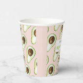 パステルモダンピンクアンドグリーンアボカドおもしろい引用文 紙コップ (右)