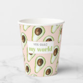 パステルモダンピンクアンドグリーンアボカドおもしろい引用文 紙コップ (正面)