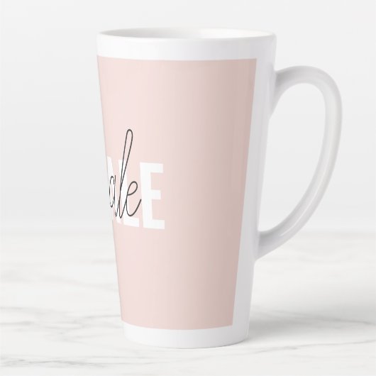 パステルモダンピンクインハレエクヘール引用文 カフェラテマグ (右)