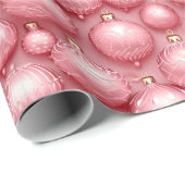 パステルモダンピンクガーリークリスマスツリーオーナメント ラッピングペーパー (ロールコーナー)