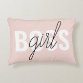 パステルモダンピンクガールボスフレーズ アクセントクッション (正面)
