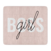 パステルモダンピンクガールボスフレーズ カッティングボード (正面)