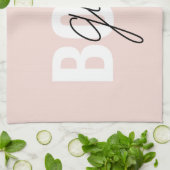 パステルモダンピンクガールボスフレーズ キッチンタオル (折り畳み)