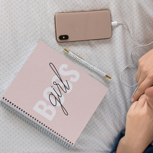 パステルモダンピンクガールボスフレーズ ノートブック