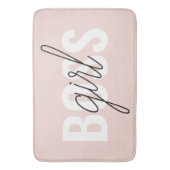 パステルモダンピンクガールボスフレーズ バスマット (正面縦)