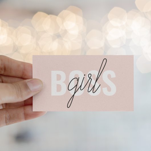 パステルモダンピンクガールボスフレーズ 名刺