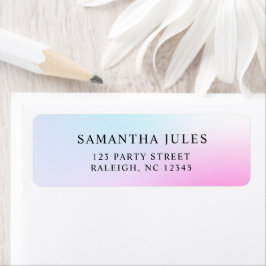 パステルモダンピンククラウドナインのリターンアドレス ラベル