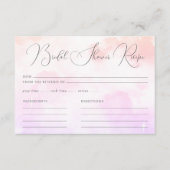 パステルモダンピンククラウドナインブライダルシャワーレシピ エンクロージャーカード (正面)
