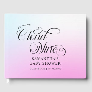 パステルモダンピンククラウドナイン赤ちゃんシャワー ゲストブック