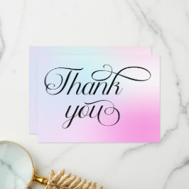 パステルモダンピンククラウドナイン赤ちゃんシャワー サンキューカード