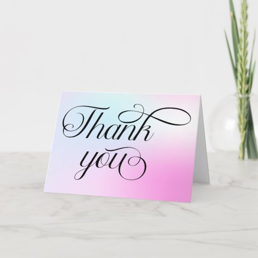パステルモダンピンククラウドナイン赤ちゃんシャワー サンキューカード (正面)