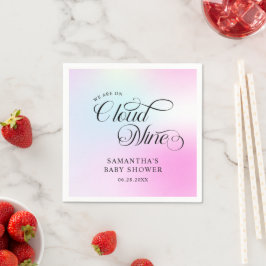 パステルモダンピンククラウドナイン赤ちゃんシャワー スタンダードカクテルナプキン