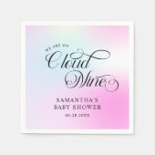 パステルモダンピンククラウドナイン赤ちゃんシャワー スタンダードカクテルナプキン (正面)