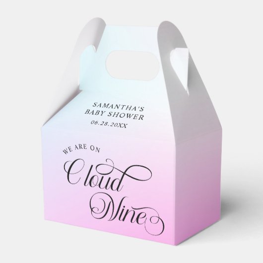 パステルモダンピンククラウドナイン赤ちゃんシャワー フェイバーボックス (正面サイド)