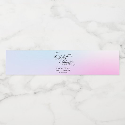 パステルモダンピンククラウドナイン赤ちゃんシャワー ペットボトルラベル (シングルラベル)