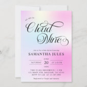 パステルモダンピンククラウドナイン赤ちゃんシャワー 招待状 (正面)