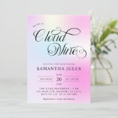 パステルモダンピンククラウドナイン赤ちゃんシャワー 招待状 (スタンド正面)