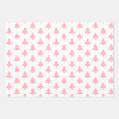 パステルモダンピンククリスマスツリー混載 ラッピングペーパーシート (正面)