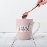 パステルモダンピンクハローとお名前 カフェラテマグ<br><div class="desc">パステルモダンピンクハローとお名前</div>