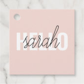 パステルモダンピンクハローとお名前 フェイバータグ (正面)