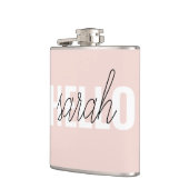 パステルモダンピンクハローとお名前 フラスク (左)