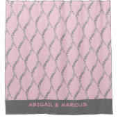 パステルモダンピンクバス シャワーカーテン (正面)