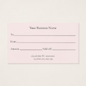 パステルモダンピンクビジネスギフト券 (裏面)