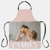 パステルモダンピンクファミリーフォトギフト エプロン (正面)