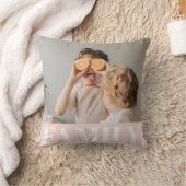 パステルモダンピンクファミリーフォトギフト クッション (ブランケット)