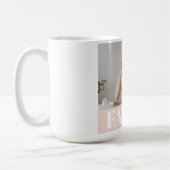 パステルモダンピンクファミリーフォトギフト コーヒーマグカップ (左)