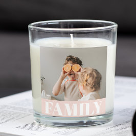 パステルモダンピンクファミリーフォトギフト スクエアシール