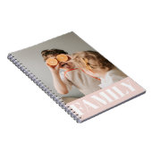 パステルモダンピンクファミリーフォトギフト ノートブック (右側)