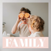 パステルモダンピンクファミリーフォトギフト ポスター (正面)