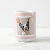 パステルモダンピンクフレーム |個人用の犬の写真 コーヒーマグカップ (中央)