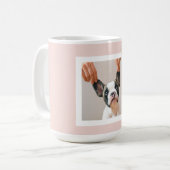 パステルモダンピンクフレーム |個人用の犬の写真 コーヒーマグカップ (正面左)