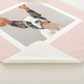 パステルモダンピンクフレーム |個人用の犬の写真 シェルパブランケット (3/4)