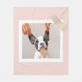 パステルモダンピンクフレーム |個人用の犬の写真 フリースブランケット (正面)