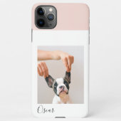 パステルモダンピンクフレーム |個人用の犬の写真 iPhoneケース (裏面)