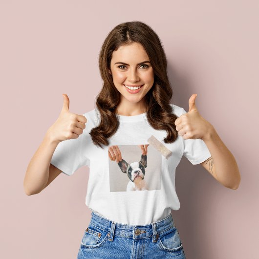 パステルモダンピンクフレーム |個人用の犬の写真 Tシャツ