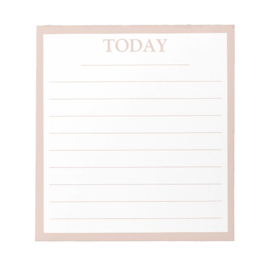 パステルモダンピンクフレームTODAY To Doリスト ノートパッド (正面)