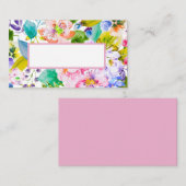 パステルモダンピンクフローラロマン結婚ティーズ プレイスカード (正面/裏面)