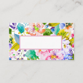 パステルモダンピンクフローラロマン結婚ティーズ プレイスカード