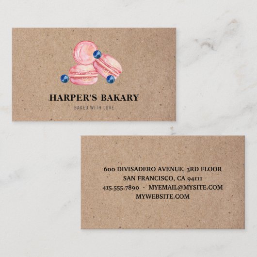 パステルモダンピンクマカロンプロフェッショナルロゴ 名刺 (正面/裏面)